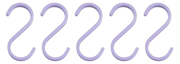Fioletowe wiszące metalowe haczyki zestaw 5 szt. Hang-it – Mette Ditmer Denmark