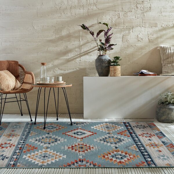 Niebieski dywan odpowiedni na zewnątrz 160x230 cm Avery Blue – Flair Rugs