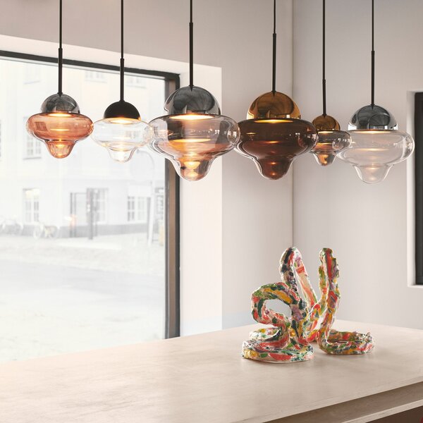 Lampa Wisząca DESIGN BY US, Nutty XL, ściemnialny, brąz rdzawy, salon, szkło, design