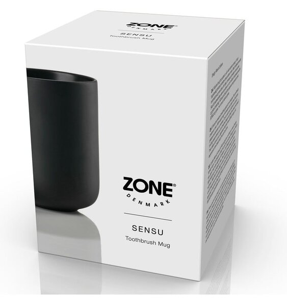 Czarny kamionkowy kubek na szczoteczki do zębów Sensu – Zone
