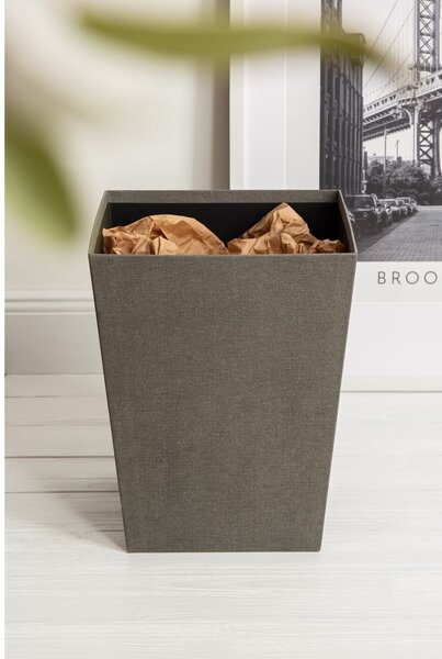 Szary biurowy kosz na śmieci Sofia Canvas Paper Laminate – Bigso