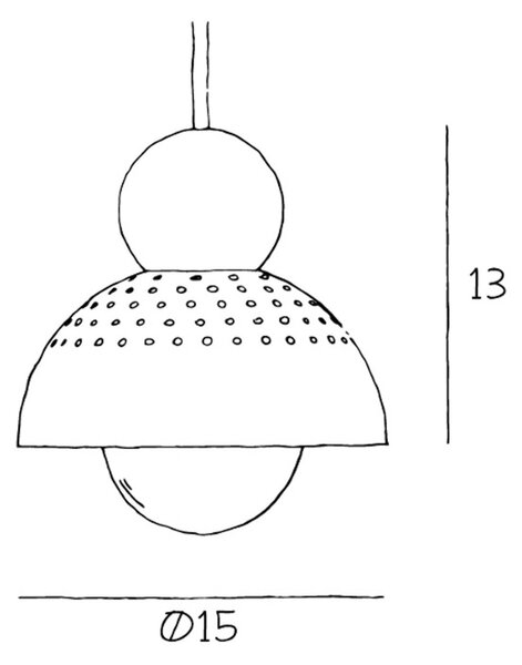 Lampa Wisząca DESIGN BY US, Wanted XS, ściemnialny, złoty | mosiężny, salon, metal, design