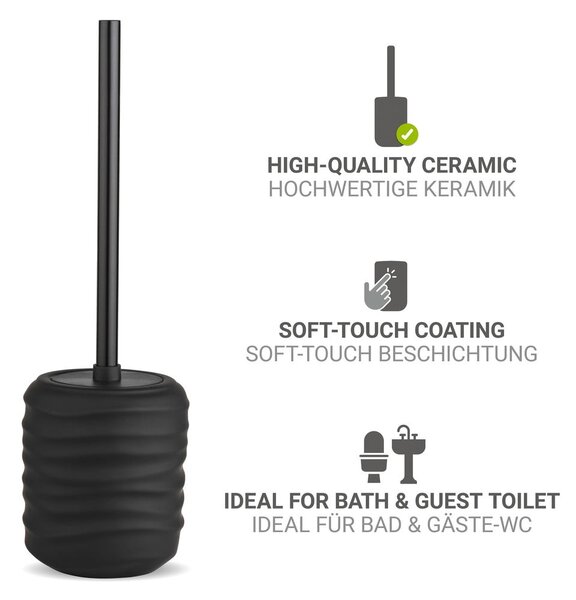 Czarna ceramiczna szczotka do WC Illana – Wenko