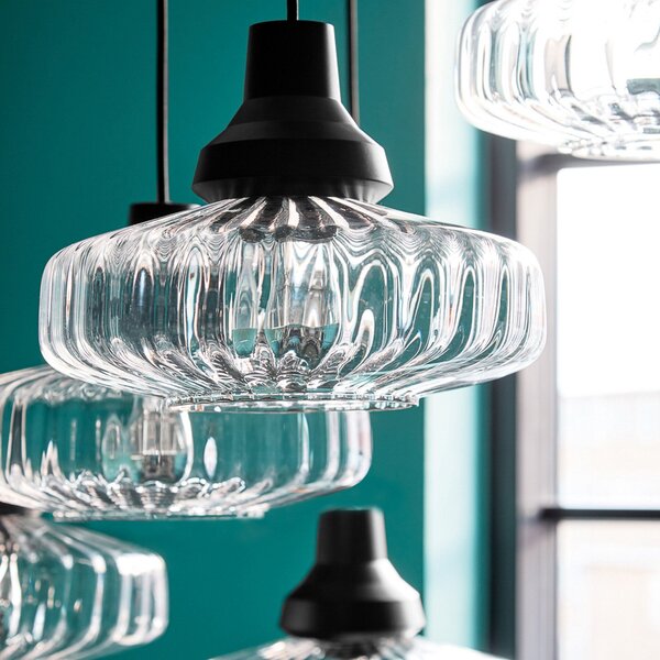 Lampa Wisząca DESIGN BY US, New Wave Optic, ściemnialny, transparentny, salon, aluminium, design