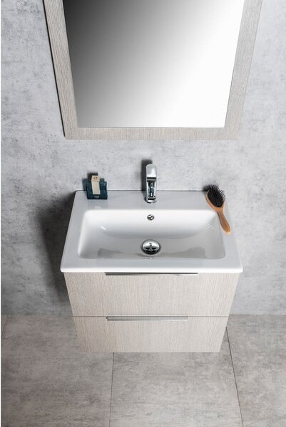 Biała ceramiczna umywalka 60x40 cm Practico – Sapho