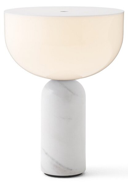 Lampa Stołowa New Works, Kizu Portable, ściemnialny, biały, salon, marmur, design