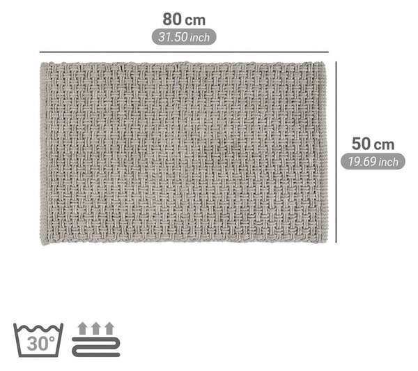 Szary tekstylny dywanik łazienkowy 50x80 cm Ecoli – Wenko