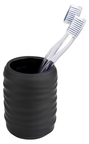Czarny kubek na szczoteczki do zębów ceramiczny Illana – Wenko