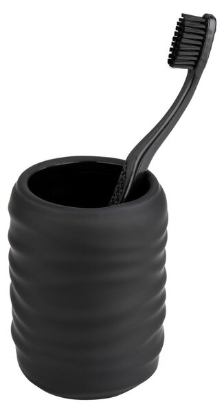 Czarny kubek na szczoteczki do zębów ceramiczny Illana – Wenko