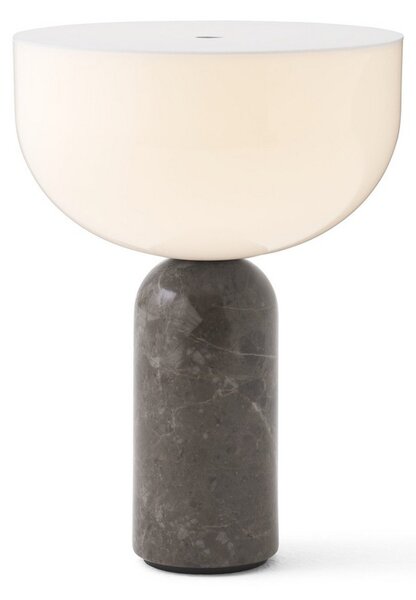 Lampa Stołowa New Works, Kizu Portable, ściemnialny, szary, salon, marmur, design