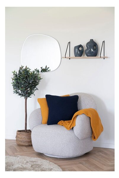 Żółty koc z bawełny z recyklingu dzianinowy 130x170 cm Santos – House Nordic