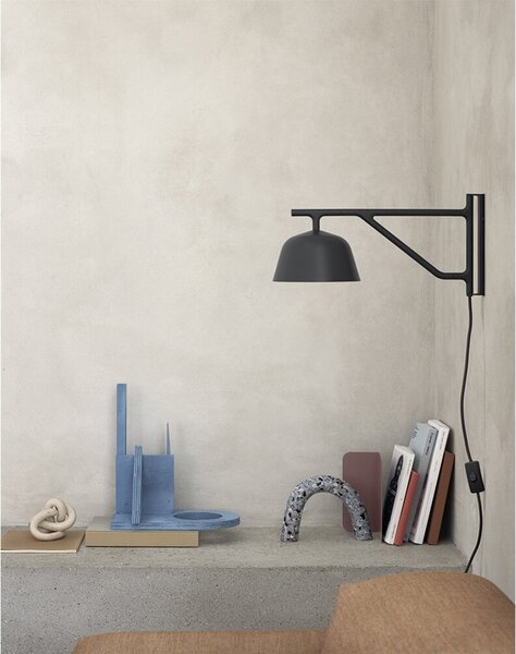 Lampa Ścienna Muuto, czarny, salon, aluminium