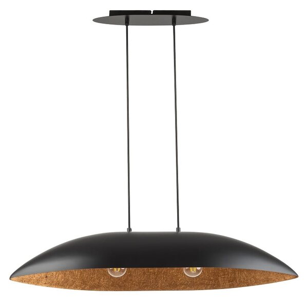 Lampa wisząca nowoczesna, podłużna - Gondola czarno-miedziana domodes