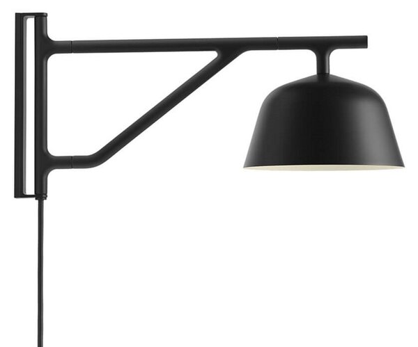 Lampa Ścienna Muuto, czarny, salon, aluminium