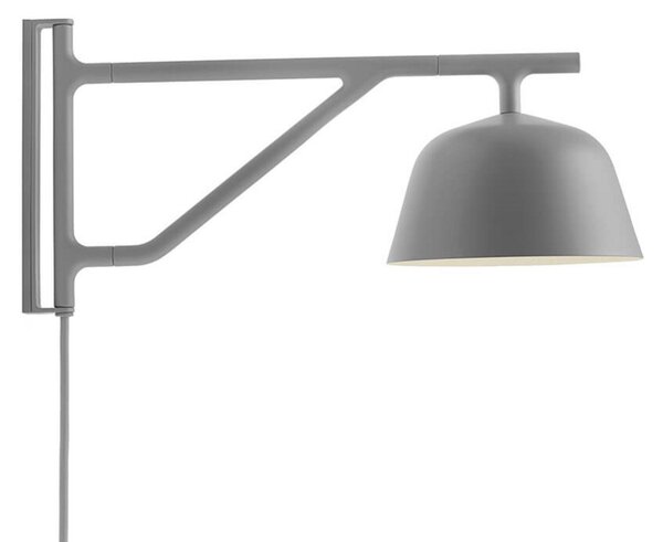 Lampa Ścienna Muuto, szary, salon, aluminium