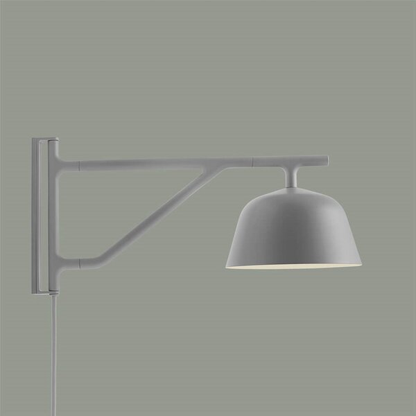 Lampa Ścienna Muuto, szary, salon, aluminium