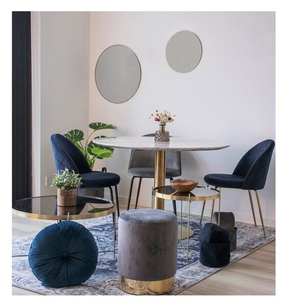 Okrągły stół z blatem w dekorze marmuru ø 110 cm Bolzano – House Nordic