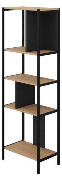 Czarny regał w dekorze dębu 58x175 cm Alabama – Marckeric