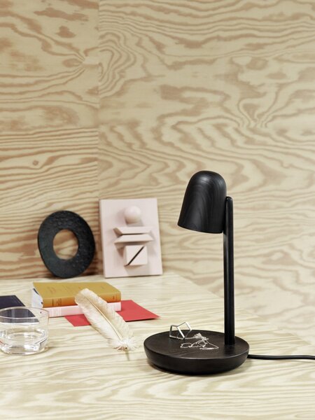 Lampa Stołowa Muuto, czarny, salon, drewno