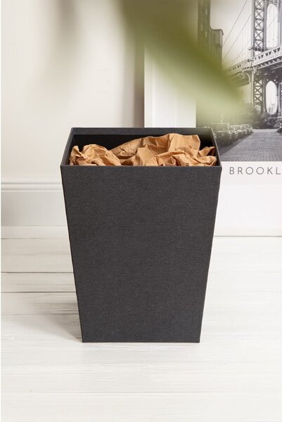 Czarny biurowy kosz na śmieci Sofia Canvas Paper Laminate – Bigso