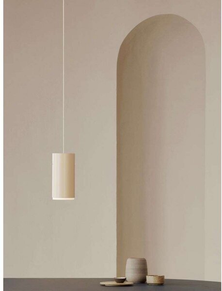 Lampa Wisząca Moebe, beżowy, salon, aluminium