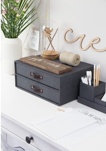 Kartonowy organizer z szufladką Birger Canvas Paper Laminate – Bigso