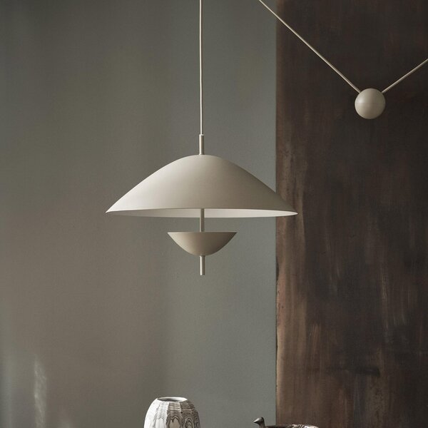 Lampa Wisząca ferm LIVING, Lod, ściemnialny, beżowy, salon, metal, design