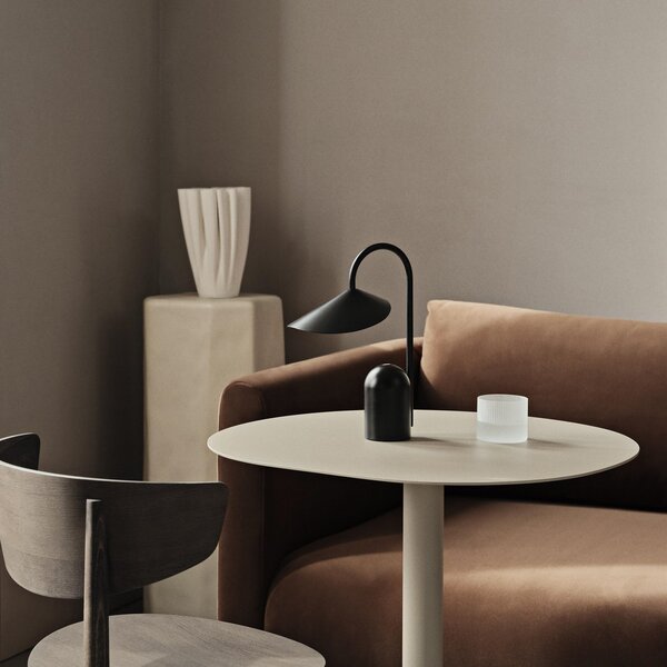 Lampa Stołowa ferm LIVING, Arum, ściemnialny, czarny, taras, metal, design