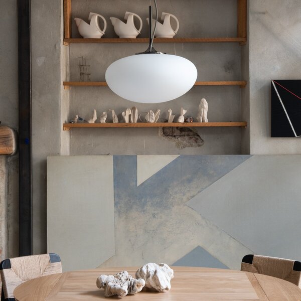 Lampa Wisząca GUBI, Stemlite, ściemnialny, biały, salon, szkło, design