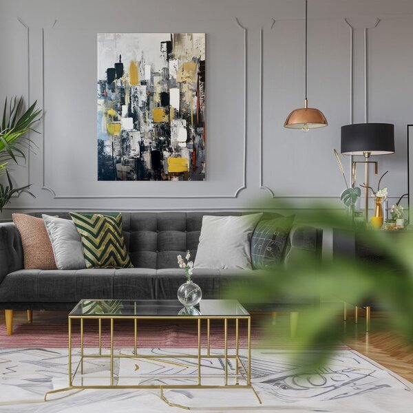 Obraz z ręcznie malowanymi elementami 70x100 cm Cityscape – Styler