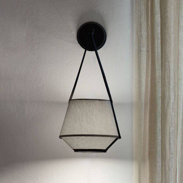 Lampa Ścienna Forestier, Carrie XS, ściemnialny, szary, salon, tkanina | tekstylia, design
