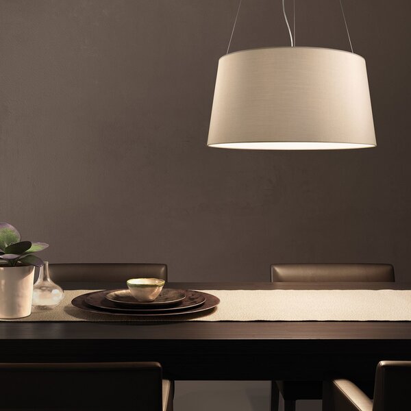 Lampa Wisząca kdln, Tripod, ściemnialny, biały, sypialnia, tkanina | tekstylia, design