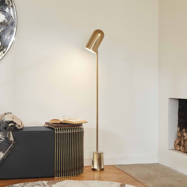 Lampa Podłogowa AYTM, Luceo, złoty | mosiężny, salon, metal, design