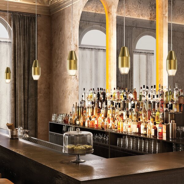 Lampa Wisząca kdln, Yuma, ściemnialny, złoty | mosiężny, salon, metal, design