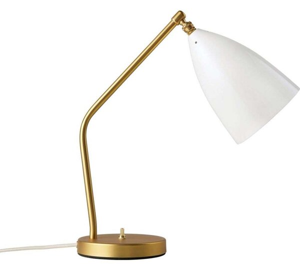 Gräshoppa Lampa Stołowa Glossy Alabaster White/Brass