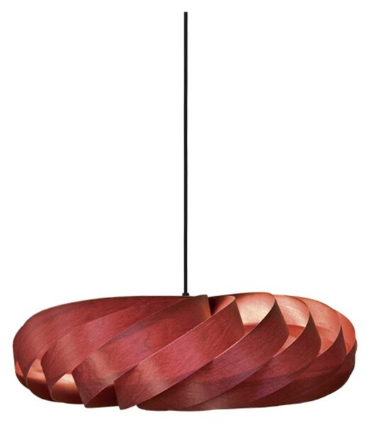 Lampa Wisząca Tom Rossau, czerwony, salon, drewno