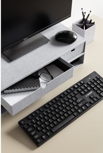 Kartonowy organizer na dokumenty z szufladką Ted Canvas Paper Laminate – Bigso