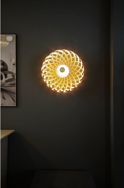 Lampa Ścienna Tom Rossau, drewniany, salon, drewno