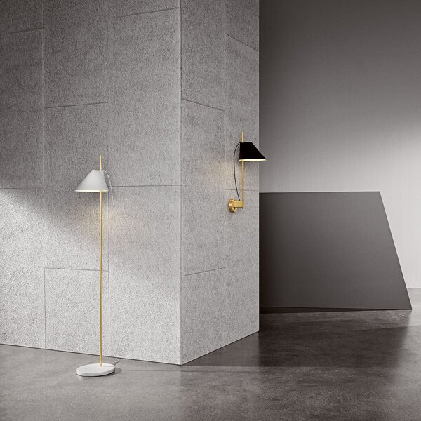 Lampa Podłogowa Louis Poulsen, Yuh Brass, ściemnialny, biały, salon, metal, design