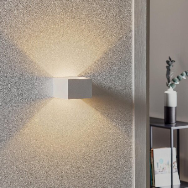 Lampa Ścienna SLV, Logs In, ściemnialny, biały, przedpokój, metal, nowoczesny