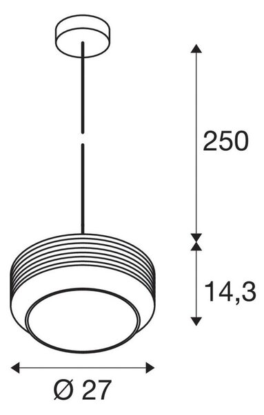 Lampa Wisząca SLV, Pantilo Rope 27, ściemnialny, brąz rdzawy, salon, szkło, nowoczesny
