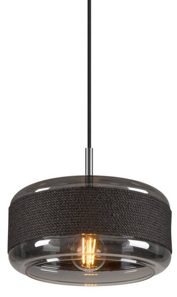 Lampa Wisząca SLV, Pantilo Rope 27, ściemnialny, czarny, salon, szkło, nowoczesny