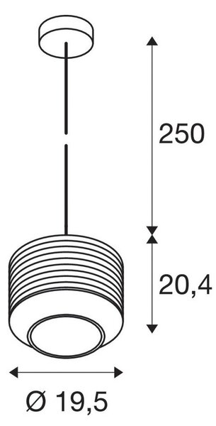 Lampa Wisząca SLV, Pantilo Rope 20, ściemnialny, brąz rdzawy, salon, szkło, nowoczesny