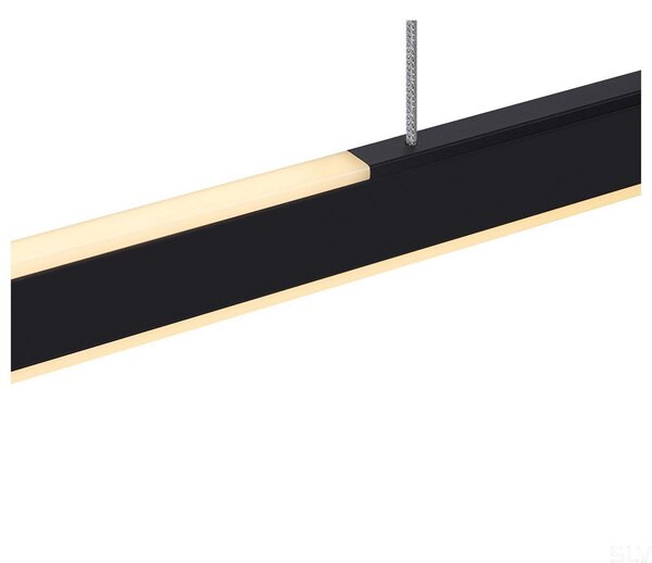 Lampa Wisząca SLV, One Linear, ściemnialny, czarny, kuchnia, metal, nowoczesny