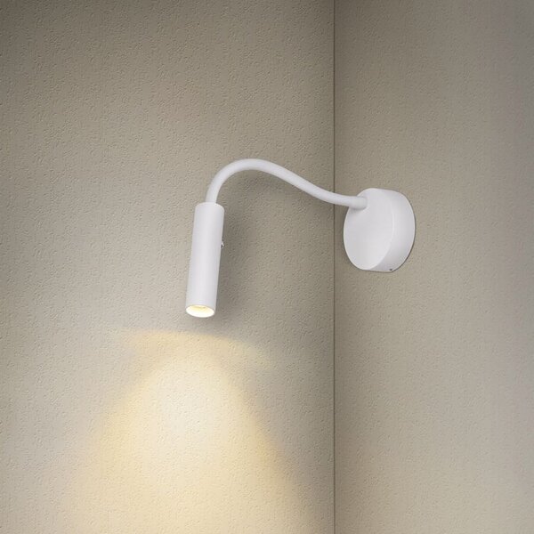 Lampa Ścienna SLV, Karpo Goose, ściemnialny, biały, sypialnia, metal, nowoczesny