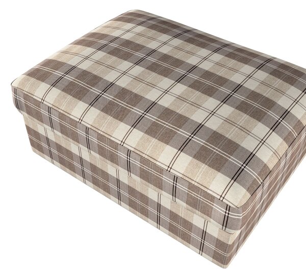 Pokrowiec na podnóżek Kivik kolor beżowy tkanina strukturalna, wzorzysta