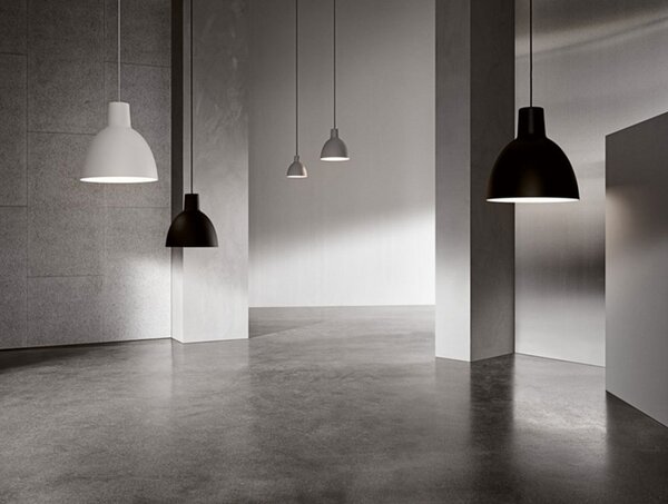 Lampa Wisząca Louis Poulsen, Toldbod 250, ściemnialny, niebieski, salon, aluminium, design