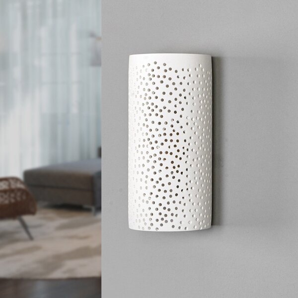 Lampa Ścienna Lindby, Jiru, ściemnialny, biały, przedpokój, gips | glina, nowoczesny
