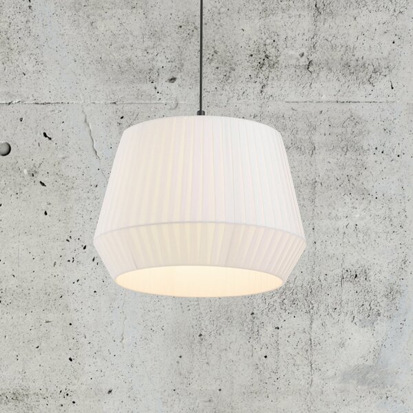Lampa Wisząca Nordlux, Dicte, ściemnialny, biały, salon, tkanina | tekstylia, skandynawski