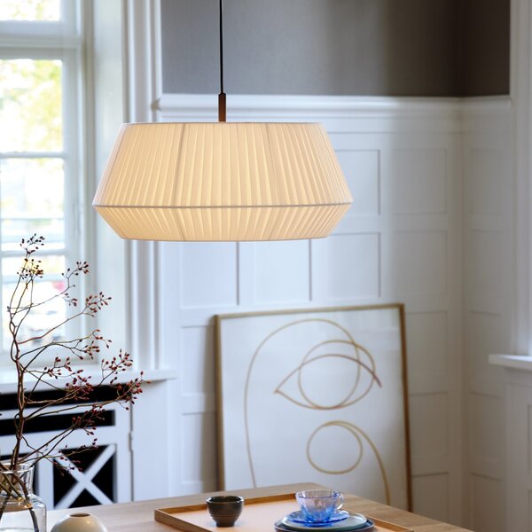 Lampa Wisząca Nordlux, Dicte, ściemnialny, beżowy, salon, tkanina | tekstylia, skandynawski